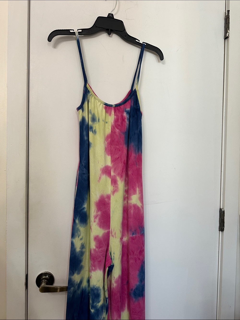 Women with Control Tie-Dye Spaghetti Strap Jumpsuit in Pink, Blue & Yellow